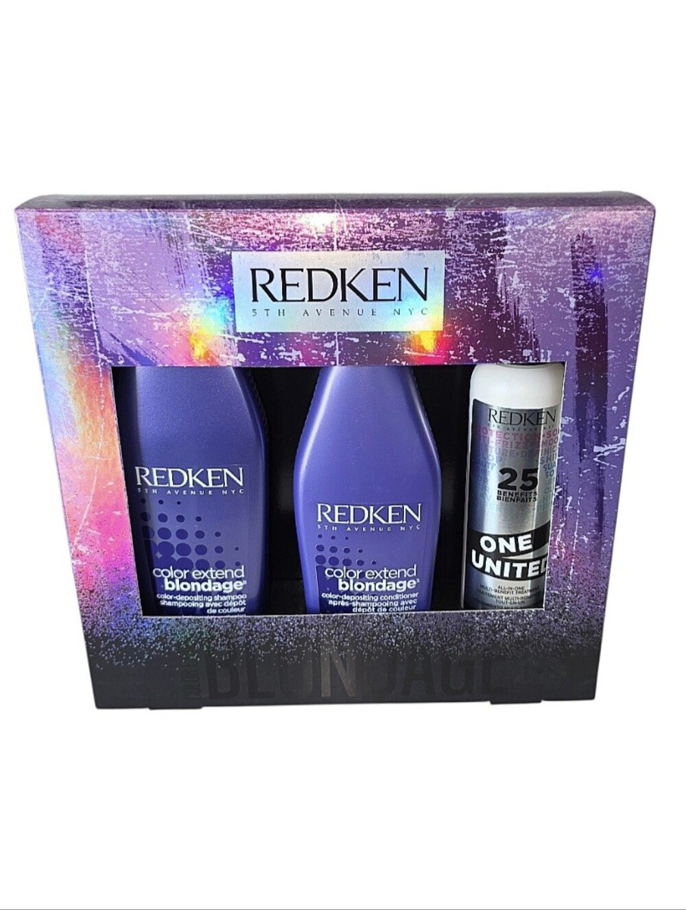 Redken Color Extend Blondage Shampoo, Conditioner, & One United 3 Piece Set